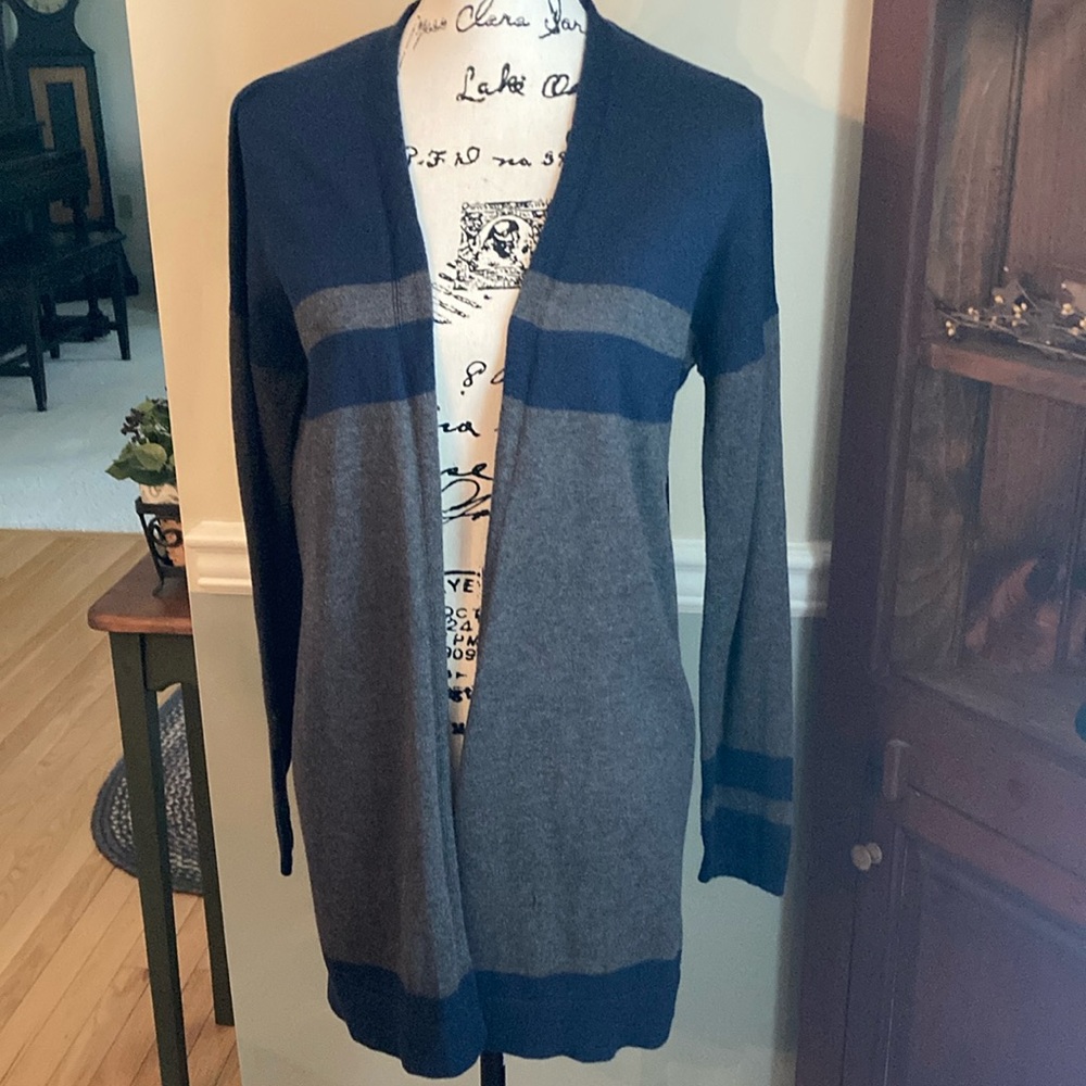 GAP Gray and Blue Cardigan Sweater